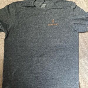 Browning Men's Charcoal Tee with Brown Logo
